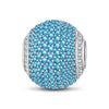 Sapphire Blue Zirconia Minimalist Tarnish-resistant Silver Charms In White Gold Plated