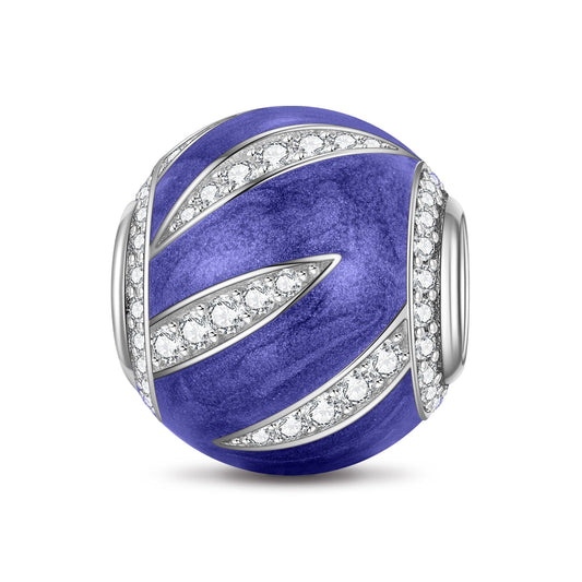 gona- Purple Light Boats Tarnish-resistant Silver Charms With Enamel In White Gold Plated