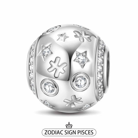 gona- Pisces Tarnish-resistant Silver Constellation Charms In White Gold Plated