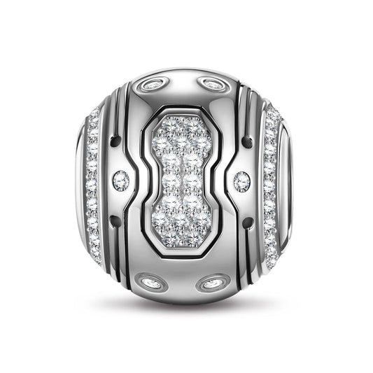 gona- XL Size Mecha Tarnish-resistant Silver Charms In White Gold Plated For Men