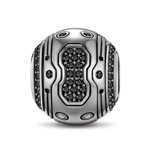 gona- Sterling Silver Mecha XL Size Charms With Enamel In Blackened 925 Sterling silver
