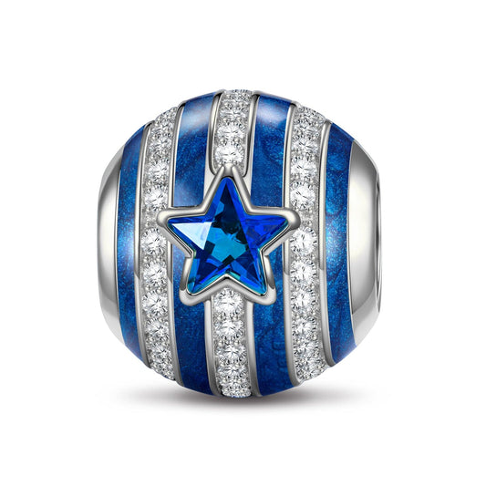 gona- XL Size Shields Tarnish-resistant Silver Charms With Enamel In White Gold Plated For Men