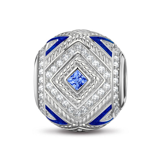 gona- XL Size Storing Power Tarnish-resistant Silver Charms With Enamel In White Gold Plated For Men