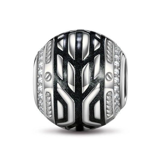 gona- XL Size Mechanical Future Tarnish-resistant Silver Charms With Enamel In White Gold Plated For Men