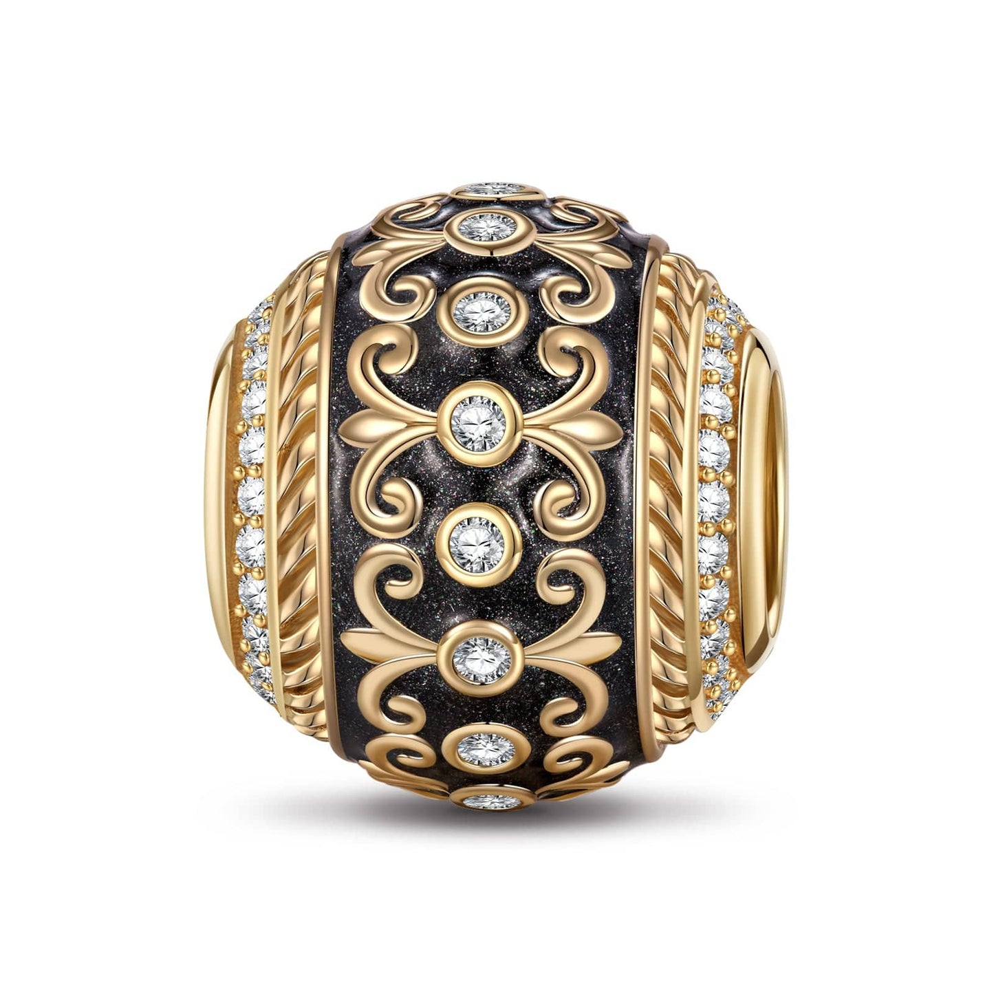 XL Size Glory Tarnish-resistant Silver Charms With Enamel In 14K Gold Plated For Men