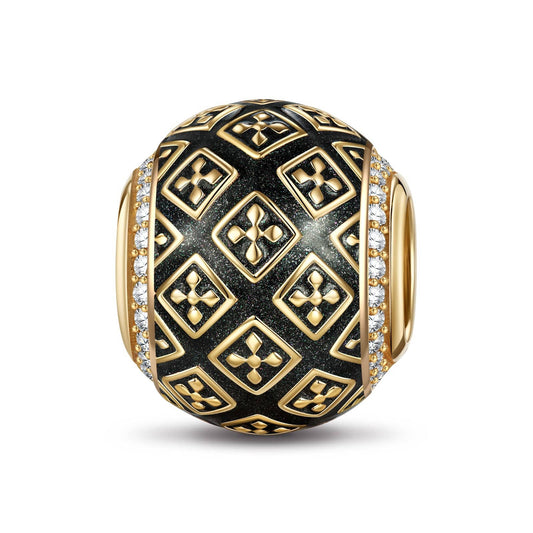 gona- XL Size Supremacy Tarnish-resistant Silver Charms With Enamel In 14K Gold Plated For Men