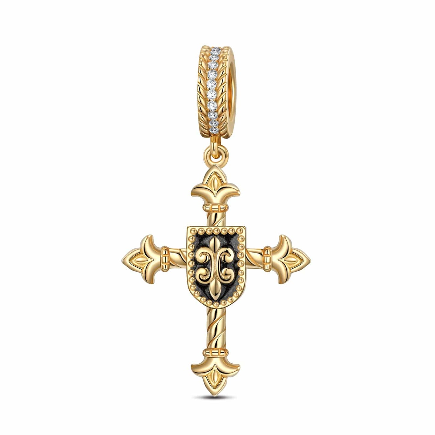 XL Size The Eye of God Tarnish-resistant Silver Dangle Charms With Enamel In 14K Gold Plated For Men