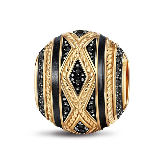 gona- XL Size Infinite Tarnish-resistant Silver Charms With Enamel In Two-Tone Plating For Men