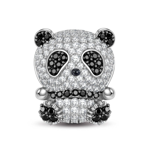 gona- Baby Panda Tarnish-resistant Silver Animal Charms In Two-Tone Plating
