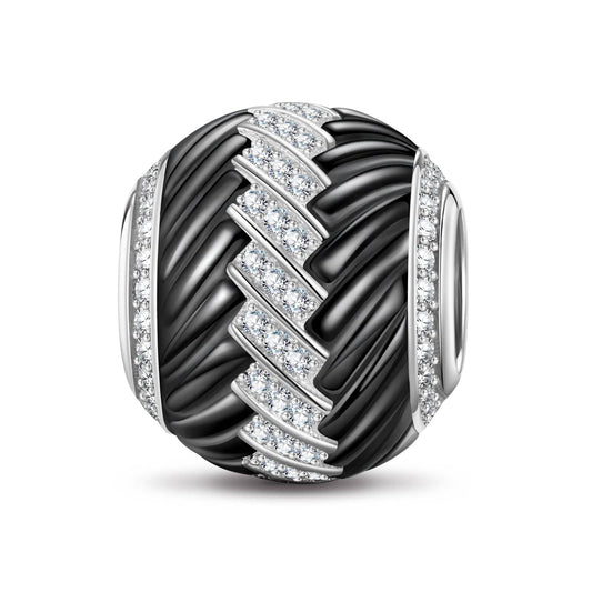 gona- Support and Confrontation XL Size Tarnish-resistant Silver Charms With Enamel In White Gold Plated For Men