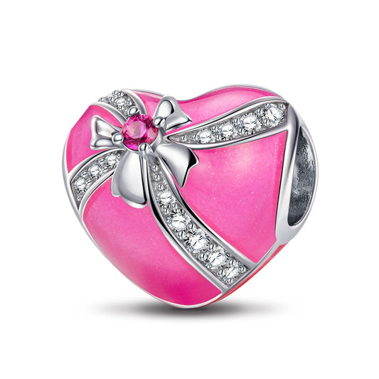 gona- Barbiecore Romantic Gift Tarnish-resistant Silver Charms With Enamel In White Gold Plated