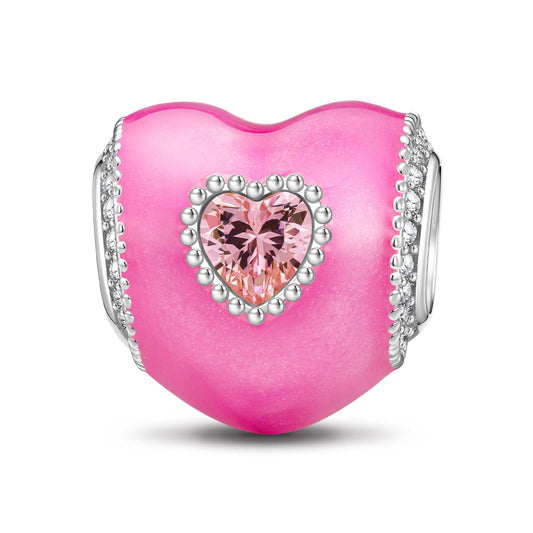 gona- Classic Barbie Love Tarnish-resistant Silver Charms With Enamel In White Gold Plated