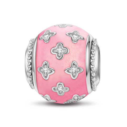 gona- Shamrock Tarnish-resistant Silver Lucky Charms With Enamel In White Gold Plated
