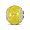 Shining in the Lemon Yellow Tarnish-resistant Silver Charms With Enamel In White Gold Plated