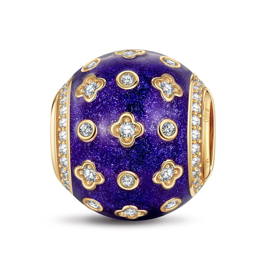 gona- Starlight Clover Tarnish-resistant Silver Charms With Enamel In 14K Gold Plated