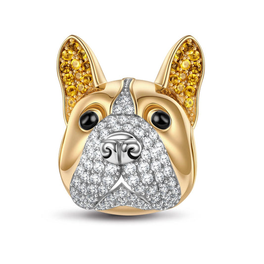 gona- French BullDog Tarnish-resistant Silver Animal Charms In Two-Tone Plating