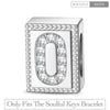 Number Zero Tarnish-resistant Silver Rectangular Charms In White Gold Plated