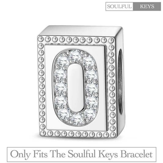 gona- Number Zero Tarnish-resistant Silver Rectangular Charms In White Gold Plated