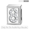 Number Eight Tarnish-resistant Silver Rectangular Charms In White Gold Plated