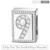 Number Nine Tarnish-resistant Silver Rectangular Charms In White Gold Plated