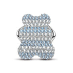 Blue Bear Tarnish-resistant Silver Charms In White Gold Plated