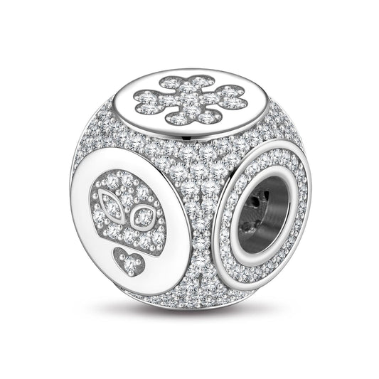 gona- Skull and Bones Tarnish-resistant Silver Charms In White Gold Plated