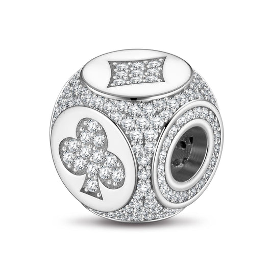 gona- Destiny in Poker Tarnish-resistant Silver Charms In White Gold Plated