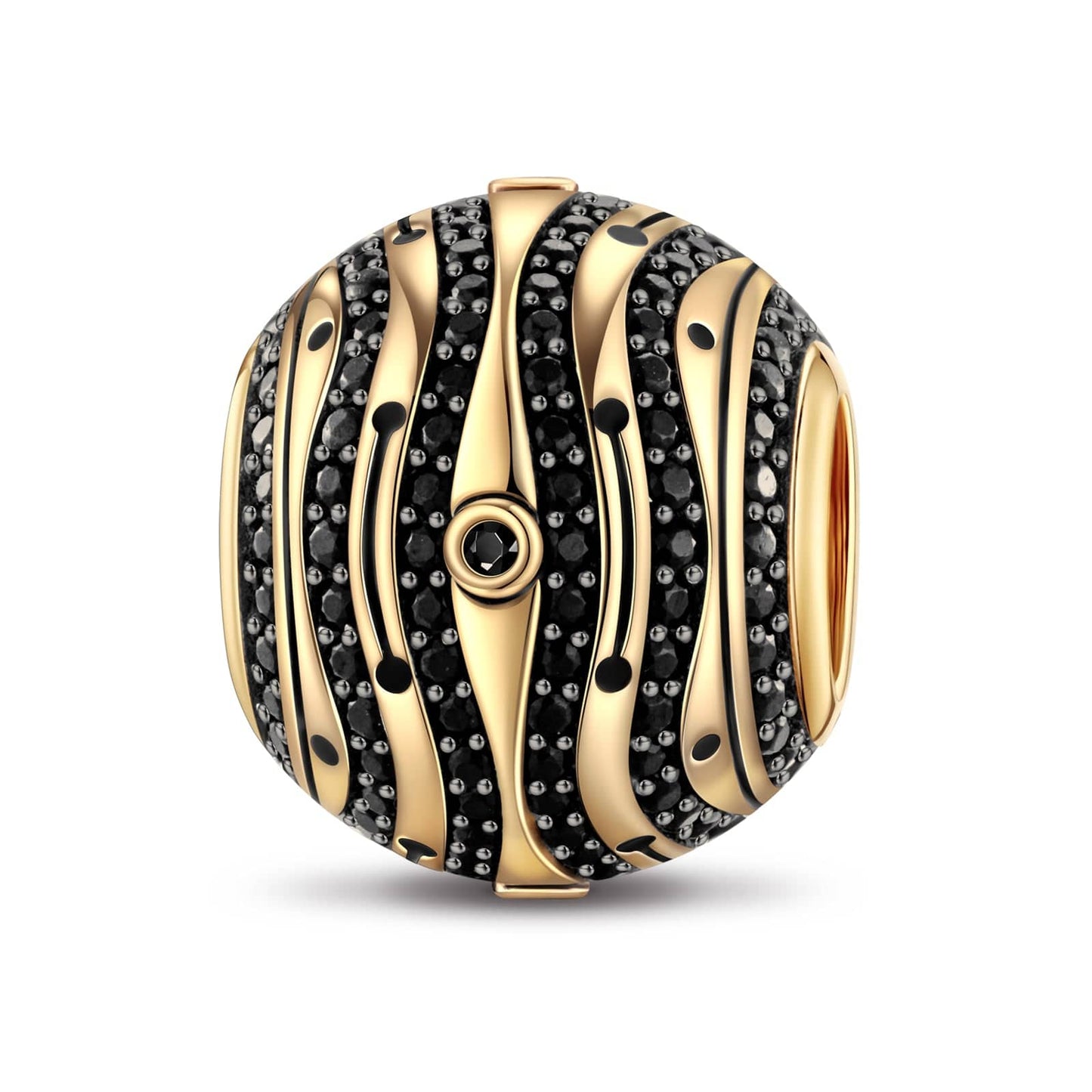 XL Size Tarnish-resistant Silver Charms With Enamel In Two-Tone Plating For Men