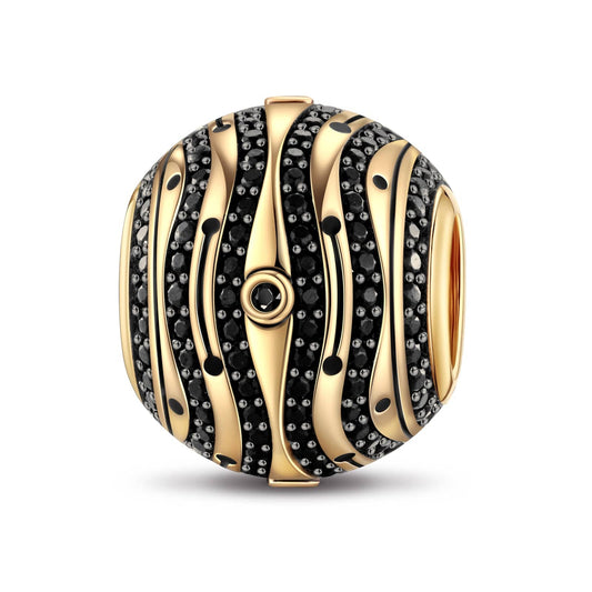 gona- XL Size Tarnish-resistant Silver Charms With Enamel In Two-Tone Plating For Men