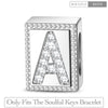Letter A Tarnish-resistant Silver Rectangular Charms In White Gold Plated