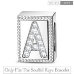 Letter A Tarnish-resistant Silver Rectangular Charms In White Gold Plated