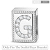 Letter G Tarnish-resistant Silver Rectangular Charms In White Gold Plated