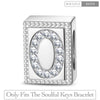 Letter O Tarnish-resistant Silver Rectangular Charms In White Gold Plated