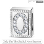 Letter O Tarnish-resistant Silver Rectangular Charms In White Gold Plated