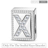Letter X Tarnish-resistant Silver Rectangular Charms In White Gold Plated