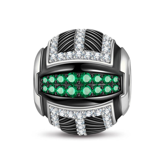 gona- XL Size Tarnish-resistant Silver Charms With Enamel In Two-Tone Plating For Men