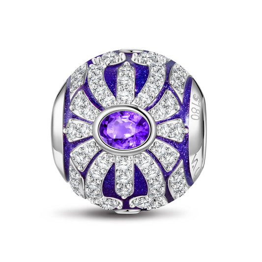 gona- Radiant Sunflowers Tarnish-resistant Silver Charms With Enamel In White Gold Plated