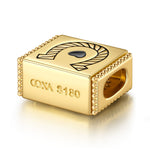 Lucky Horseshoe Tarnish-resistant Silver Rectangular Charms In 14K Gold Plated