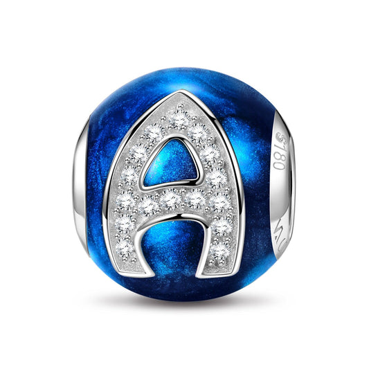 gona- Letter A Tarnish-resistant Silver Charms With Enamel In White Gold Plated