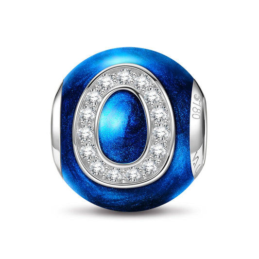 gona- Letter O Tarnish-resistant Silver Charms With Enamel In White Gold Plated