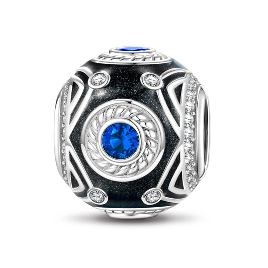 gona- XL Size Tarnish-resistant Silver Charms With Enamel In White Gold Plated For Men