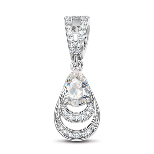 gona- Mermaid's Tear Tarnish-resistant Silver Dangle Charms In White Gold Plated