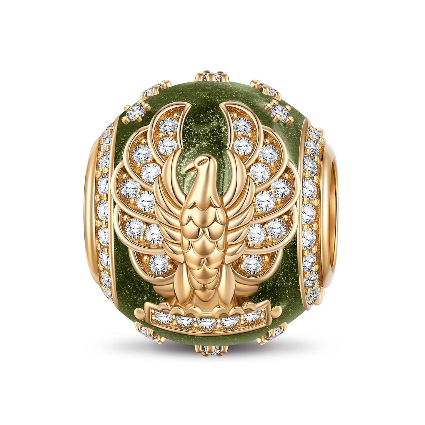 Justice Soar Tarnish-resistant Silver Charms With Enamel In 14K Gold Plated