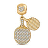 Table Tennis Tarnish-resistant Silver Dangle Charms In 14K Gold Plated