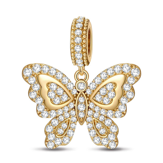 gon- Butterfly Tarnish-resistant Silver Animal Dangle Charms In 14K Gold Plated