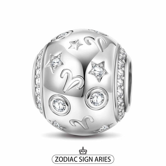 gona- Aries Tarnish-resistant Silver Constellation Charms In White Gold Plated