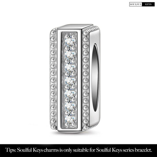 gona- Tarnish-resistant Silver Rectangular Charms Clips In White Gold Plated
