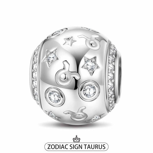 gona- Taurus Tarnish-resistant Silver Constellation Charms In White Gold Plated