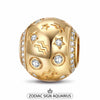 Aquarius Tarnish-resistant Silver Constellation Charms In 14K Gold Plated