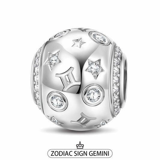gona- Gemini Tarnish-resistant Silver Constellation Charms In White Gold Plated